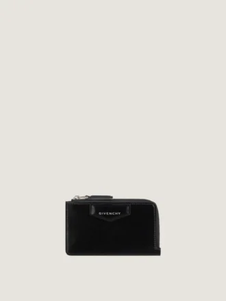 Antigona-kortfodral med dragkedja i boxläder