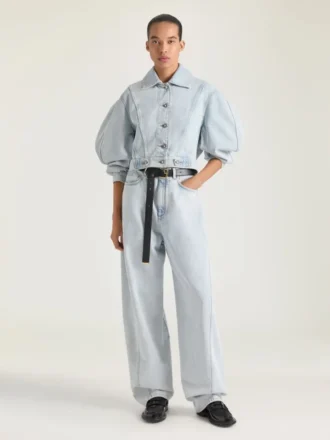 Back-to-front-kockonjacka i ljusblå denim