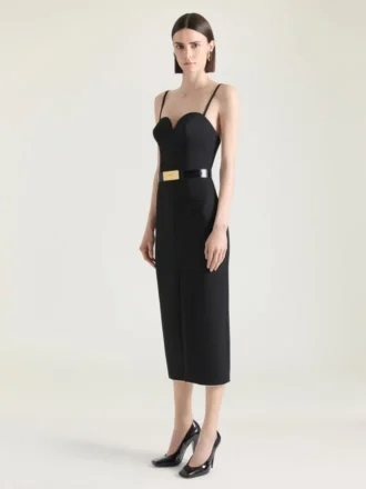 Bälte med etikett i läder