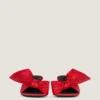 Boudoir-mules med klack i nappaläder med rosett Boudoir-mules med klack i nappaläder med rosett