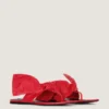 Boudoir-tongsandaler i nappaläder med rosett Boudoir-tongsandaler i nappaläder med rosett