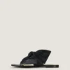 Boudoir-tongsandaler i nappaläder med rosett Boudoir-tongsandaler i nappaläder med rosett