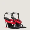 Boudoir tvåfärgade klackade sandaler i nappaläder Boudoir tvåfärgade klackade sandaler i nappaläder