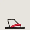 Boudoir tvåfärgade remsandaler i nappaläder Boudoir tvåfärgade remsandaler i nappaläder