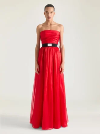 Bustier-aftonklänning i organza