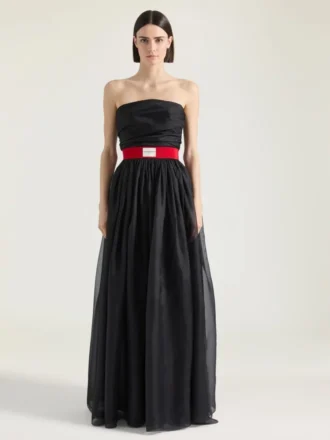 Bustier-aftonklänning i organza