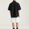 Cargo-bermudashorts i fiskbensmönstrad denim