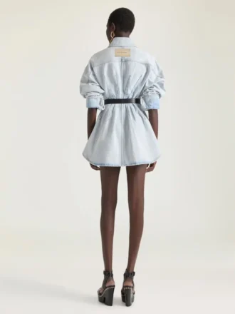 Cocoon-klänning i ljusblå denim