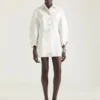 Cocoon-miniklänning i vit denim Cocoon-miniklänning i vit denim
