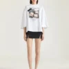 Cocoon-T-shirt i bomull med arkivtryck Cocoon-T-shirt i bomull med arkivtryck