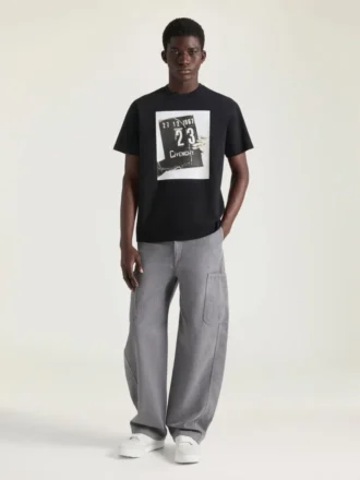 T-shirt i bomull med klappbrädesmönster