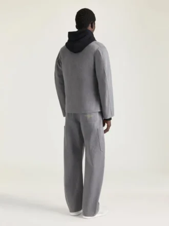 Jacka i fiskbensmönstrad denim med broderat Givenchy Paris