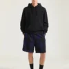 Couture Seam-hoodie i fleece med klappbrädesmönster