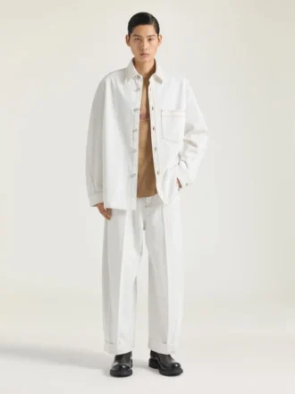 Couture Seam Overshirt i vit denim