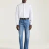 Slim Fit skjorta i poplin med broderade pärlor Slim Fit skjorta i poplin med broderade pärlor