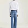 Slim Fit skjorta i poplin med broderade pärlor Slim Fit skjorta i poplin med broderade pärlor