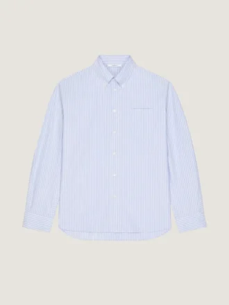 Couture-skjorta med randiga sömmar i bomulls-oxford