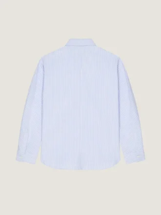 Couture-skjorta med randiga sömmar i bomulls-oxford