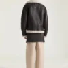 Couture-söm Aviator-blouson i läder och fårskinn Couture-söm Aviator-blouson i läder och fårskinn