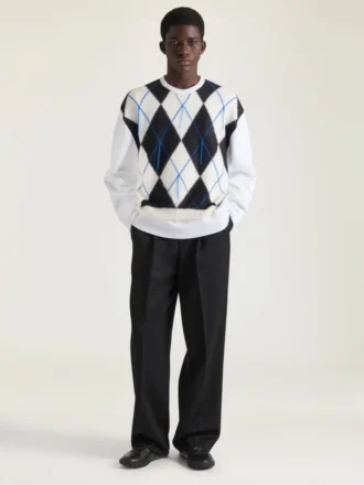 Couture-stickad argyle-tröja