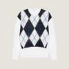 Couture-stickad argyle-tröja Couture-stickad argyle-tröja