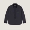 Couture-sydd quiltad overshirt med Givenchy Paris-patch Couture-sydd quiltad overshirt med Givenchy Paris-patch