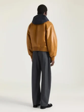 Couture-sydd raglanblouson i läder