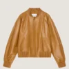 Couture-sydd raglanblouson i läder Couture-sydd raglanblouson i läder