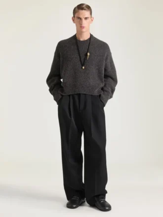 Couture-tröja med sömmar i alpacka- och jakull