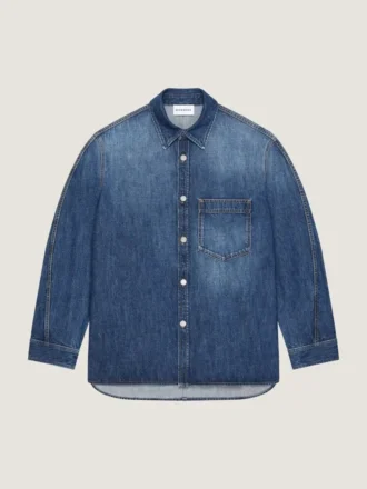 Couture-överskjorta i mörkblå denim