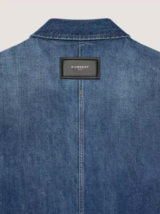 Couture-överskjorta i mörkblå denim