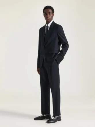 Byxor i flanell med avslappnad passform