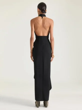 Draperad klänning i ull