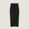 Draperad midikjol i crepe cady Draperad midikjol i crepe cady