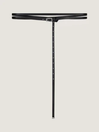 Dubbelbälte i kornat läder