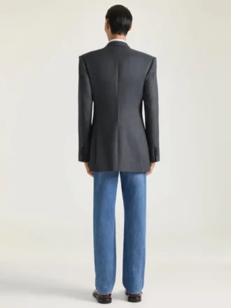 Dubbelknäppt jacka i flanell