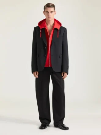 Enkelknäppt jacka i normal passform i ull