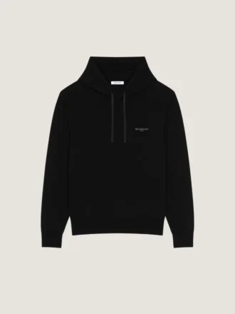 Huvtröja i ull och kashmir med broderat Givenchy Paris