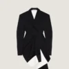 Jacka i ull med draperade detaljer Jacka i ull med draperade detaljer