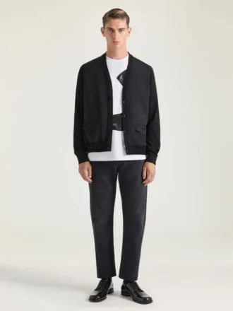 Kofta i bomullstrikå med Givenchy Paris-jacquard