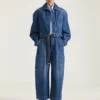 Mediumblå korta Cocoon Cargo-jeans Mediumblå korta Cocoon Cargo-jeans