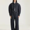 Kokongjacka med bak-fram-design i rå denim Kokongjacka med bak-fram-design i rå denim
