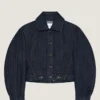 Kokongjacka med bak-fram-design i rå denim Kokongjacka med bak-fram-design i rå denim