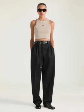 Kort linne i bomull med Givenchy Paris-tryck