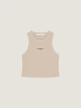 Kort linne i bomull med Givenchy Paris-tryck