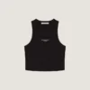 Kort linne i bomull med Givenchy Paris-tryck Kort linne i bomull med Givenchy Paris-tryck