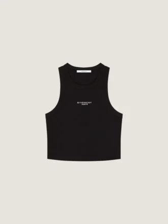 Kort linne i bomull med Givenchy Paris-tryck