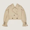 Kort trenchcoat i bomull Kort trenchcoat i bomull