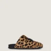 Label Flat Mules i läder med ponnyeffekt och leopardmönster Label Flat Mules i läder med ponnyeffekt och leopardmönster