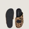 Label Flat Mules i läder med ponnyeffekt och leopardmönster Label Flat Mules i läder med ponnyeffekt och leopardmönster